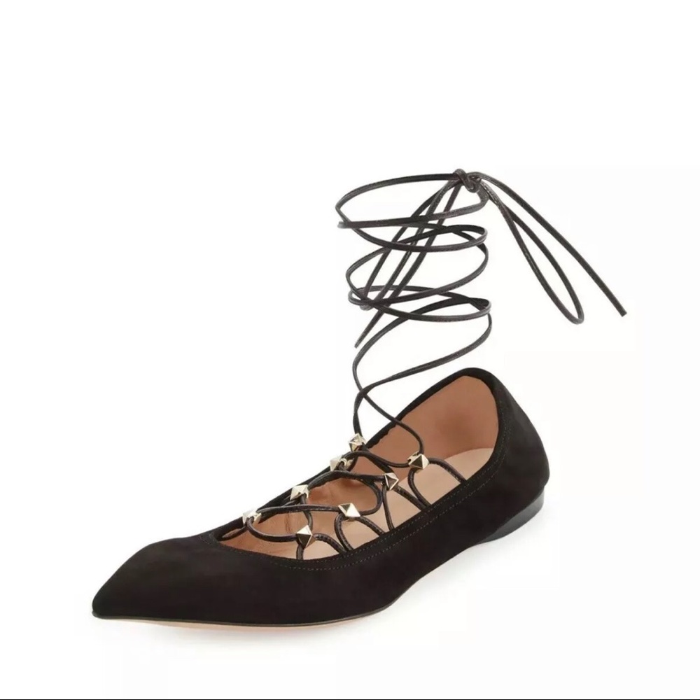 VALENTINO GARAVANI ROCKSTUD BALLERINA FLATS SZ 39